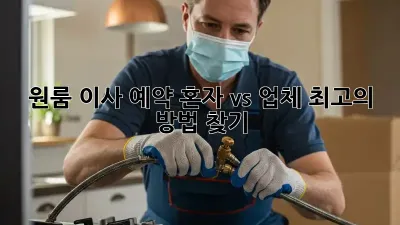 원룸 이사 예약, 혼자 vs 업체? 최고의 방법 찾기!